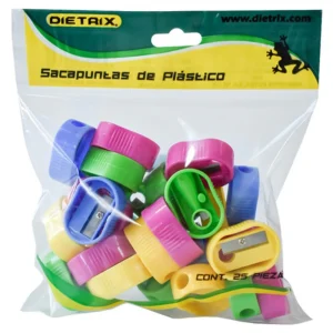 Sacapuntas De Plástico Dietrix Bolsa Con25 Piezas De Colores