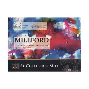 Bloc Papel Acuarela Millford 300gr. 20H 100% Algodon 41×31 Grano Fino